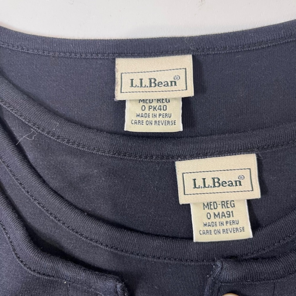 2 pc LL Bean Cardigan Tank Set Women Medium Black Supima Cotton Classic Capsule - Picture 5 of 8